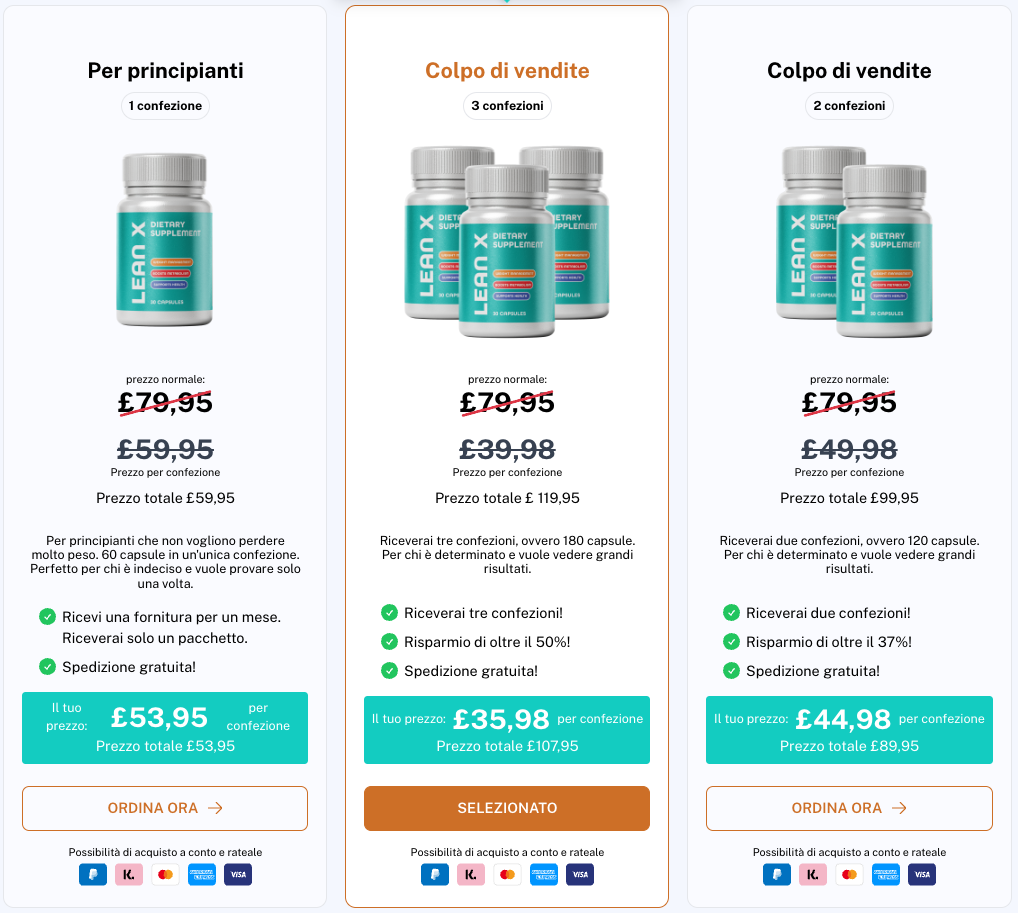 Prezzo delle capsule dietetiche Lean X